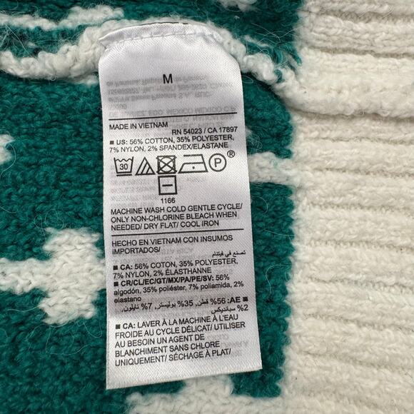 Old Navy Mock Neck Fair Isle Knit Oversized Nordic Sweater Barbiecore Women M - Picture 4 of 9